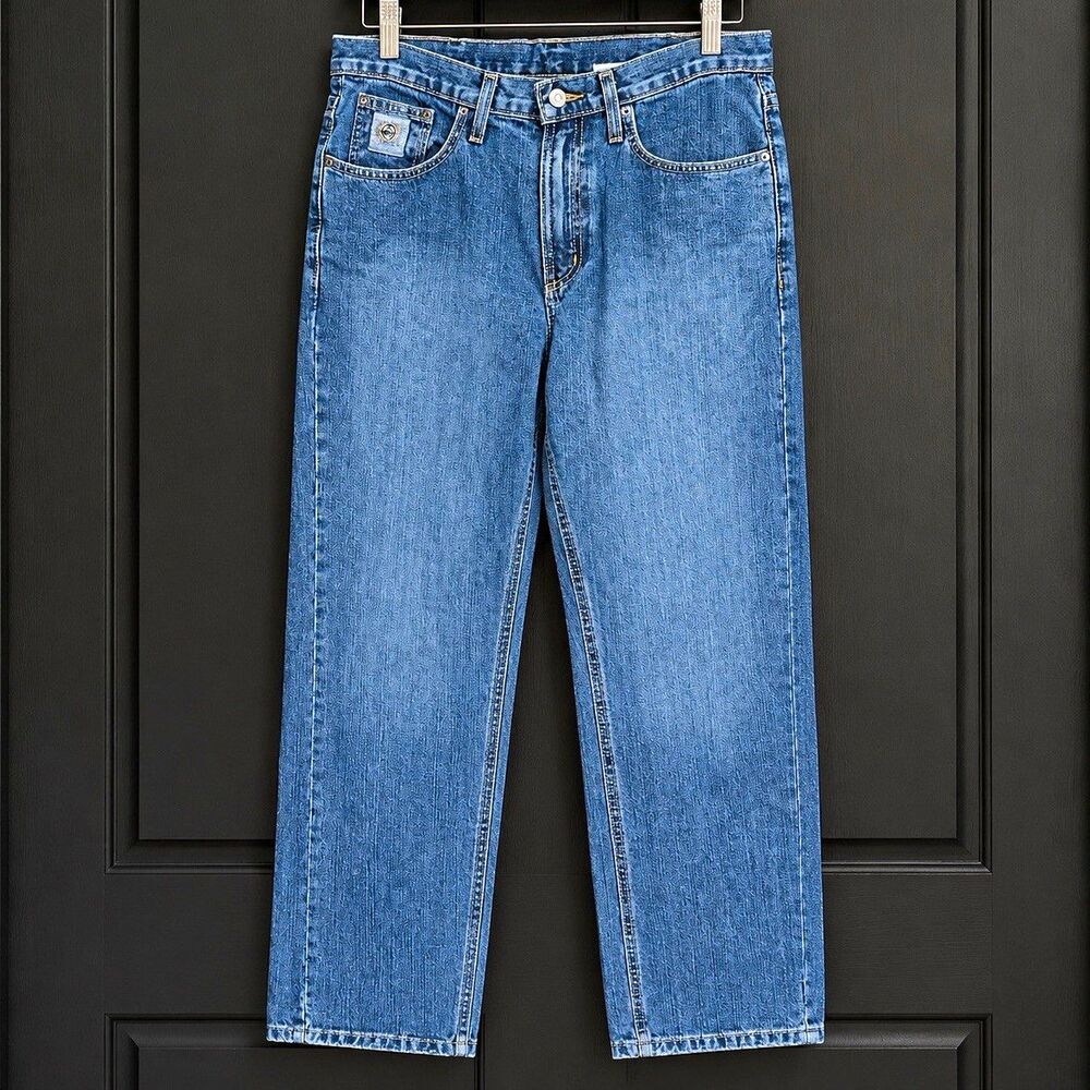 Cinch Men’s Blue Medium Wash Straight Leg Regular Fit Denim Jeans 5-Pocket
